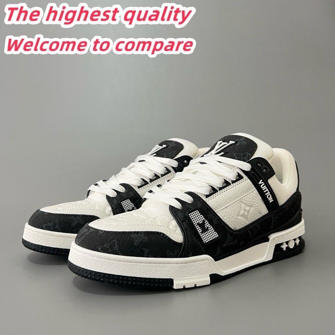 LV Trainer Low-top Casual Retro Basketball Shoe White & Black Panda Unisex 5150657