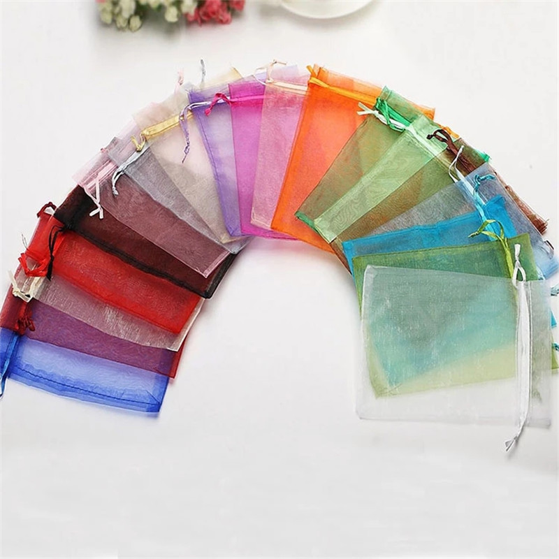 

25/50pcs Wedding Party Gift Bags & Pouches Organza Bags Jewelry Packaging Bags Wedding Decoration Supplies Drawstring Bags 70%