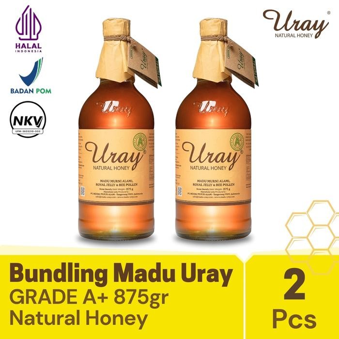 

Bundling 2 Pcs Madu Uray Natural Honey 875gr - Madu Murni Asli Alami dari Lebah dengan Royal Jelly dan Bee Pollen - paket