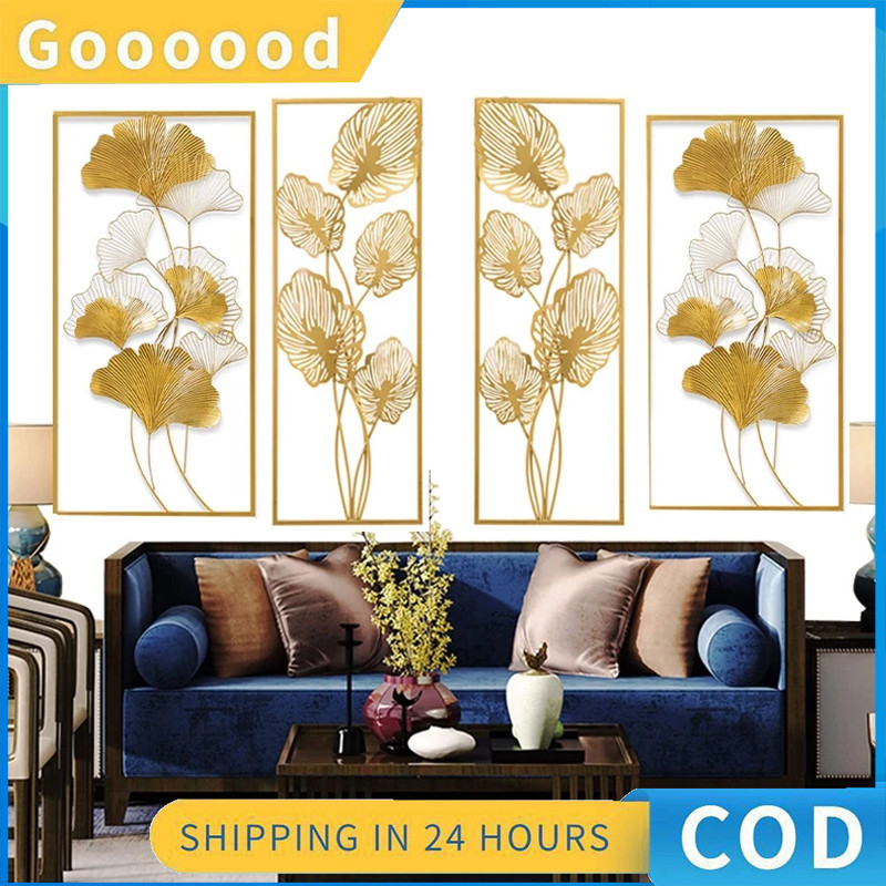 30*85 Cm/Hiasan Dinding Mewah Bingkai Logam Daun/Hiasan Dinding Besi Tempa/Hiasan Dinding Ruang Tamu