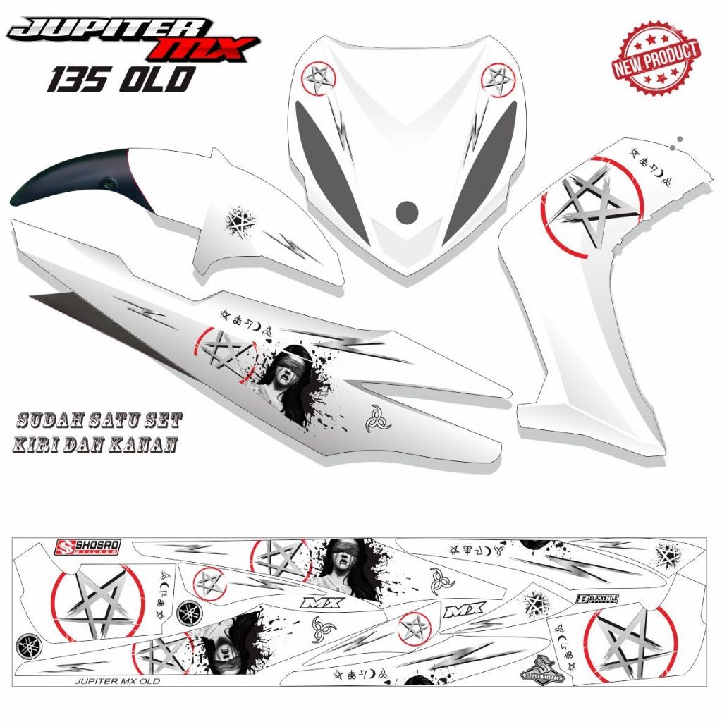 STRIPING STICKER MOTOR JUPITER MX 135 OLD LIST STIKER LIST