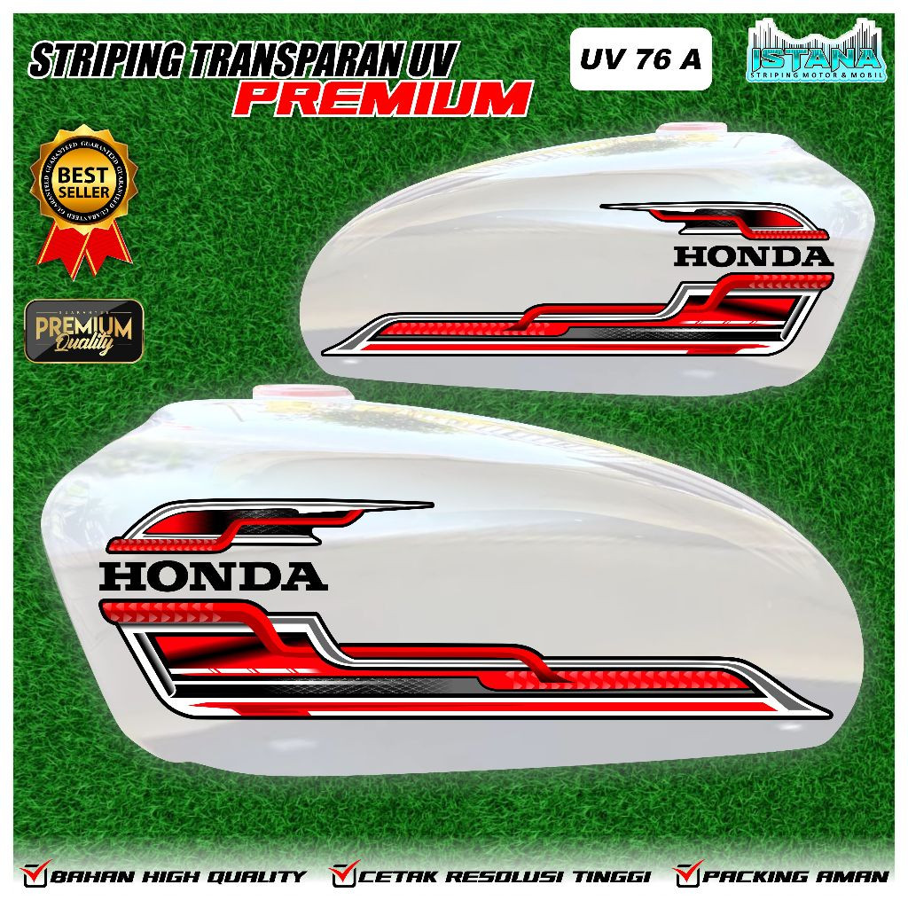 STRIPING CB 100 VARIASI STIKER SUDAH CUTTING TERMURAH-STIKER TANGKI CB VARIASI TRANSPARAN CB GLATIK