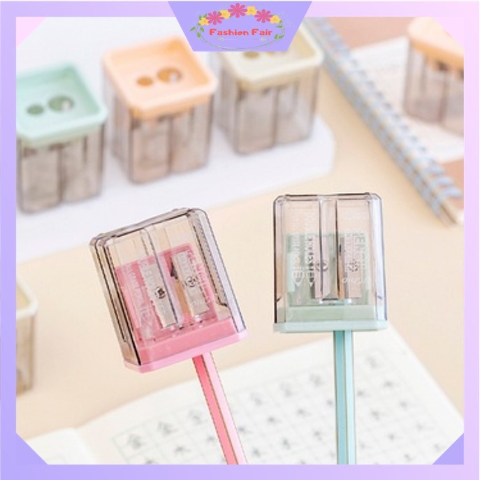 

Fashion Fair - S5739 Rautan Pensil 2 Lubang / Serutan Pensil Warna Warni / Rautan Serutan Pensil Warna Wadah Besar Murah Berkualitas
