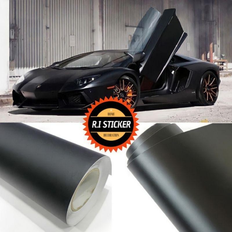 [LEBAR 122CM] Sticker HITAM DOFF Skotlet Mobil Motor Premium Car Wrap Sticker per METER