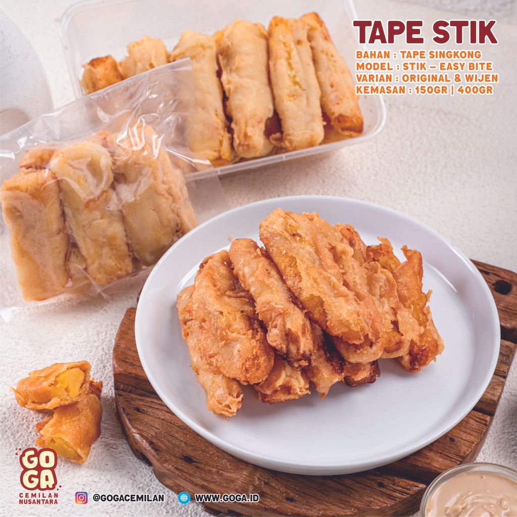 

GOGA Tape Singkong Frozen Cemilan Instan - Siap Goreng 400Gr