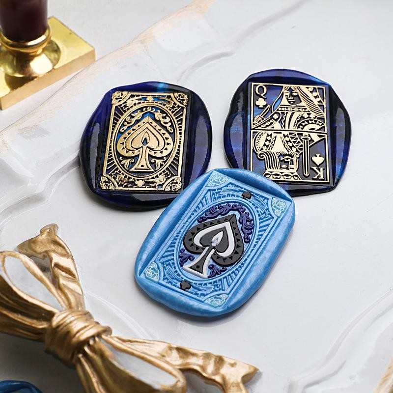 

3D Poker Pattern Wax Seal Stamp Head Sealing Wax Stamp Head For Scrapbooking Cards Envelopes Wedding Invitations Gift Packaging