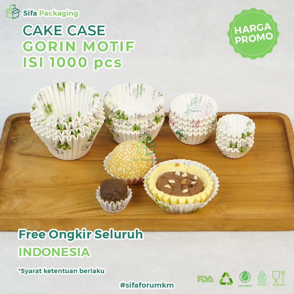 Cupcake Kecil Case Cake Roti Cup Cake Sedang Kertas Alas Kue Nastar Anti Lengket Laminasi Wadah Kue 