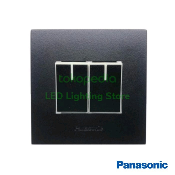 PANASONIC Saklar Seri 2Gang 2Way HOTEL Hitam WESJ5932B