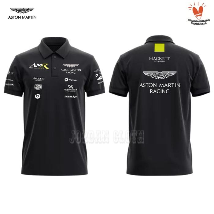 Polo Shirt Tshirt Kaos Kerah Team AMR Aston Martin Racing Formula One F1 Kaos Mobil Polo Mobil Kaos 