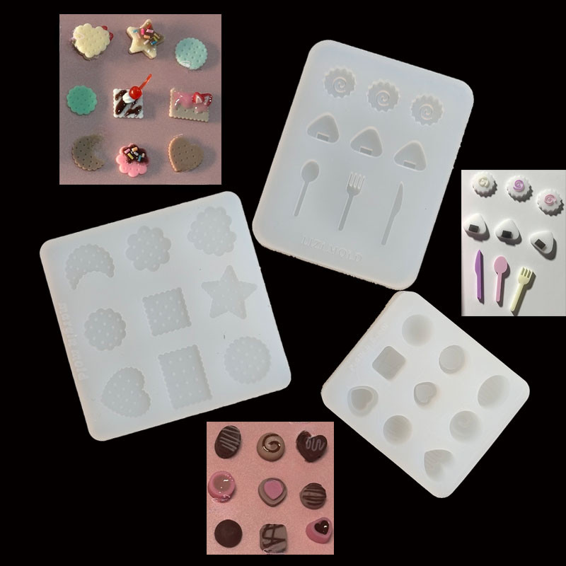

DIY Biscuit Chocolate Accessories Shaped Silicone Epoxy Resin Mold Resin Moulds Jewelry Mold
