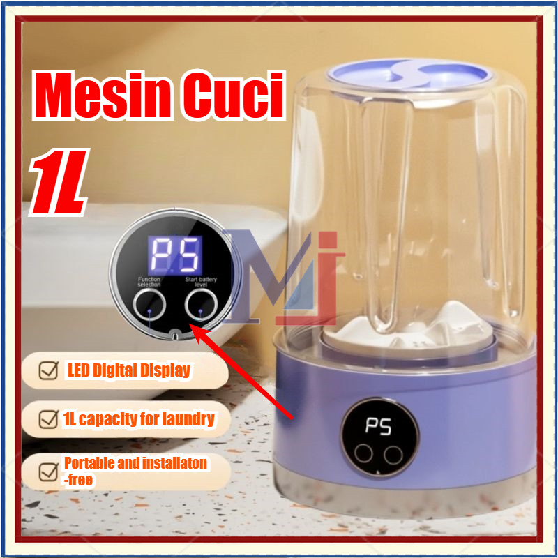 [COD]Mesin Cuci Mini Portable 1L Mesin Cuci Lipat Otomatis LED Digital Display Adjustable Mesin Cuci