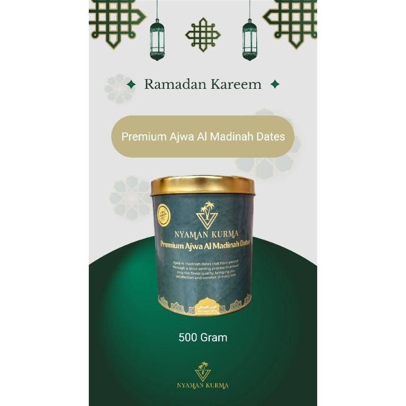

Kurma Ajwa Premium LARGE / Nyaman Kurma - 500 Gr