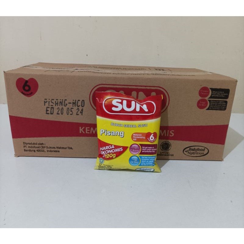 bubur sun pisang 120 gr / 1 dus / 24 pcs kemasan ekonomisCO