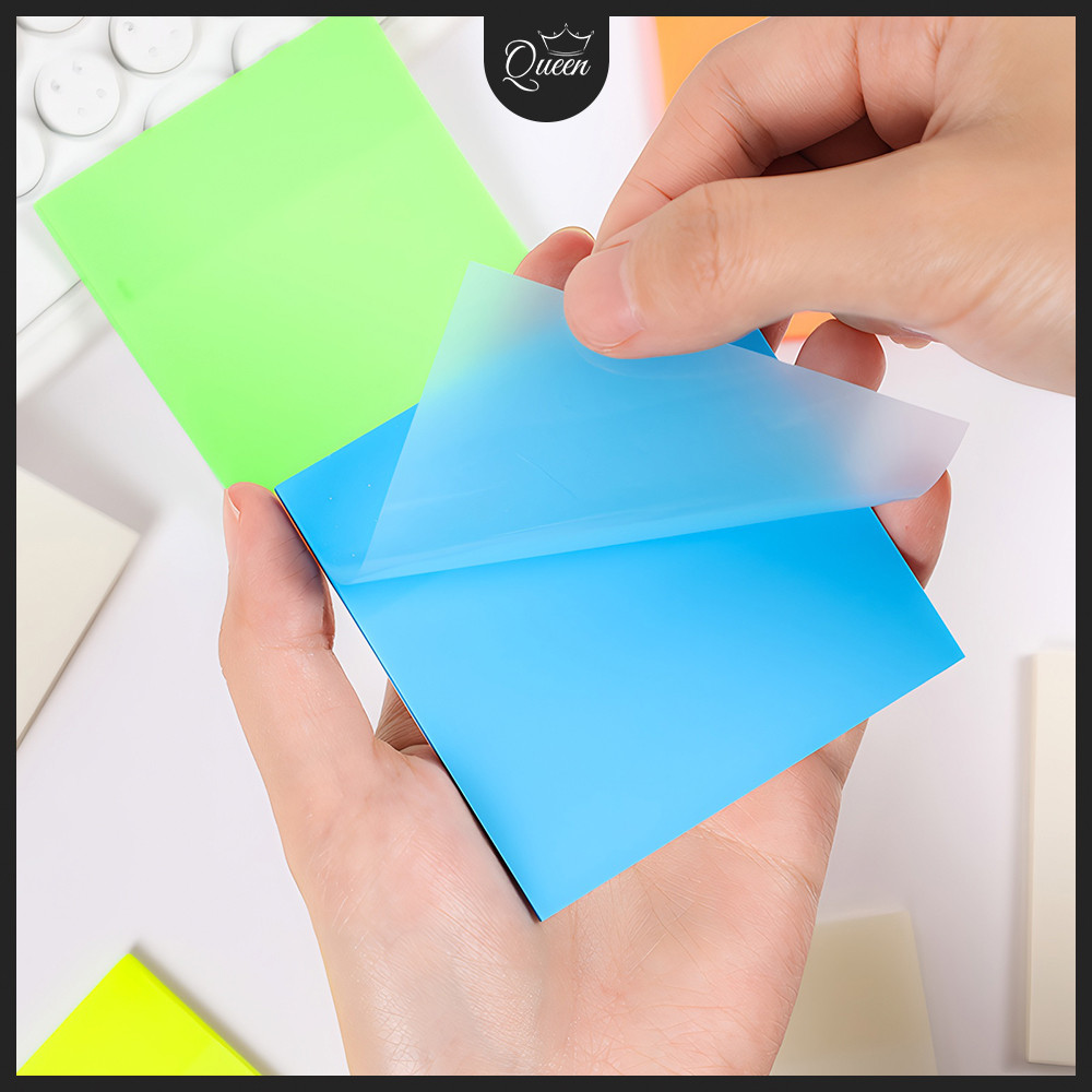 

QG 50 Lembar Sticky Notes Kertas Memo Paper Transparan Anti Air
