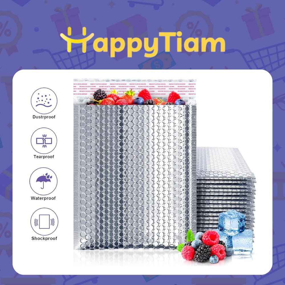 

BUBBLE MAILER FOIL AMPLOP PACKING POLYMAILER ENVELOPE KANTONG WATERPROOF SILVER ALUMINIUM