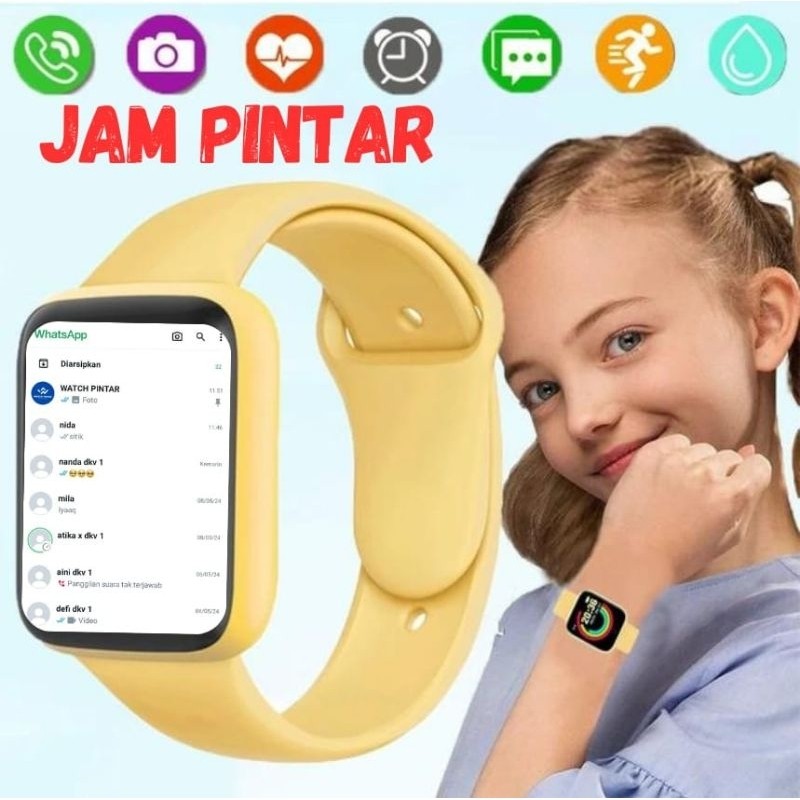 Jam Tangan Pintar Hp Android Smartwatch Anak Pria Wanita Dewasa Bluetooth Monitoring Tidur