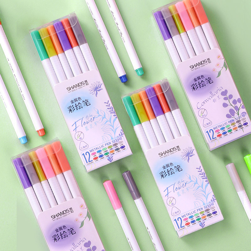 

Shands Metallic Pen Series Brush or Marker Set 12pc - Convallaria - Spidol Acrylic Metallic - Spidol Akrilik Metalik