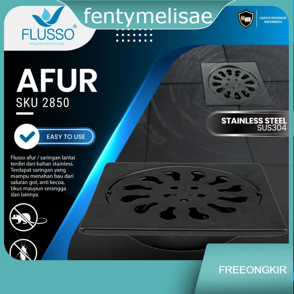 Flusso Afur/Saringan Lantai Kamar Mandi/Saringan Got Kamar Mandi Anti Bau | 2850