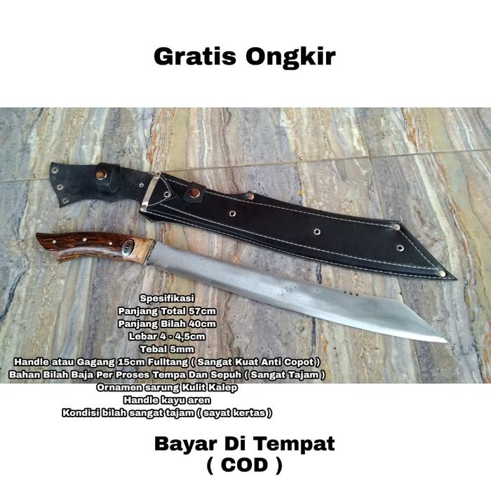 sabit golok kerja baja full tang 100% cod - golok1