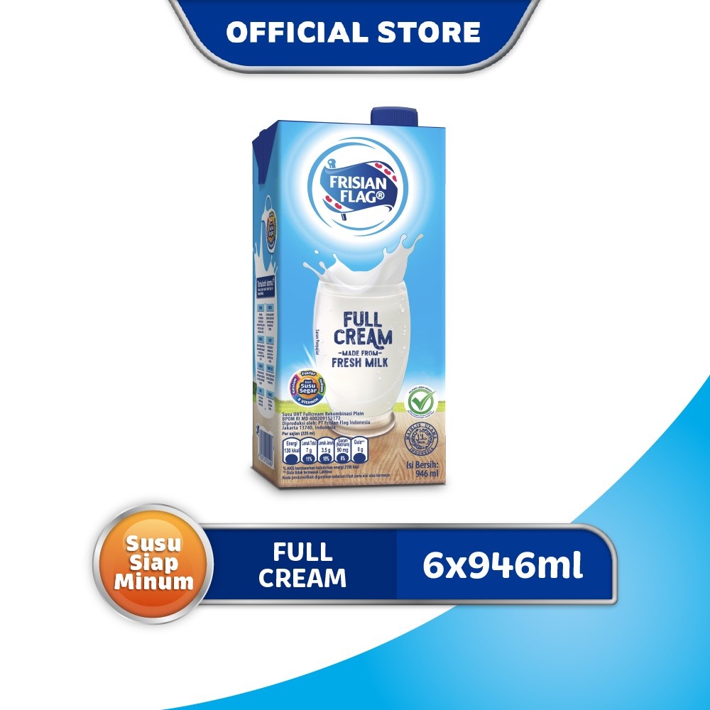 

Frisian Flag Family UHT Full Cream 946 ml - 6 Pcs