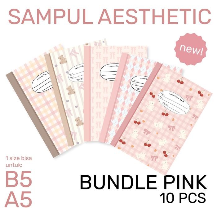 

TERLARIS! Paperie Lab - Sampul Buku Aesthetic Paper Stationery - 10pcs bundle PINK