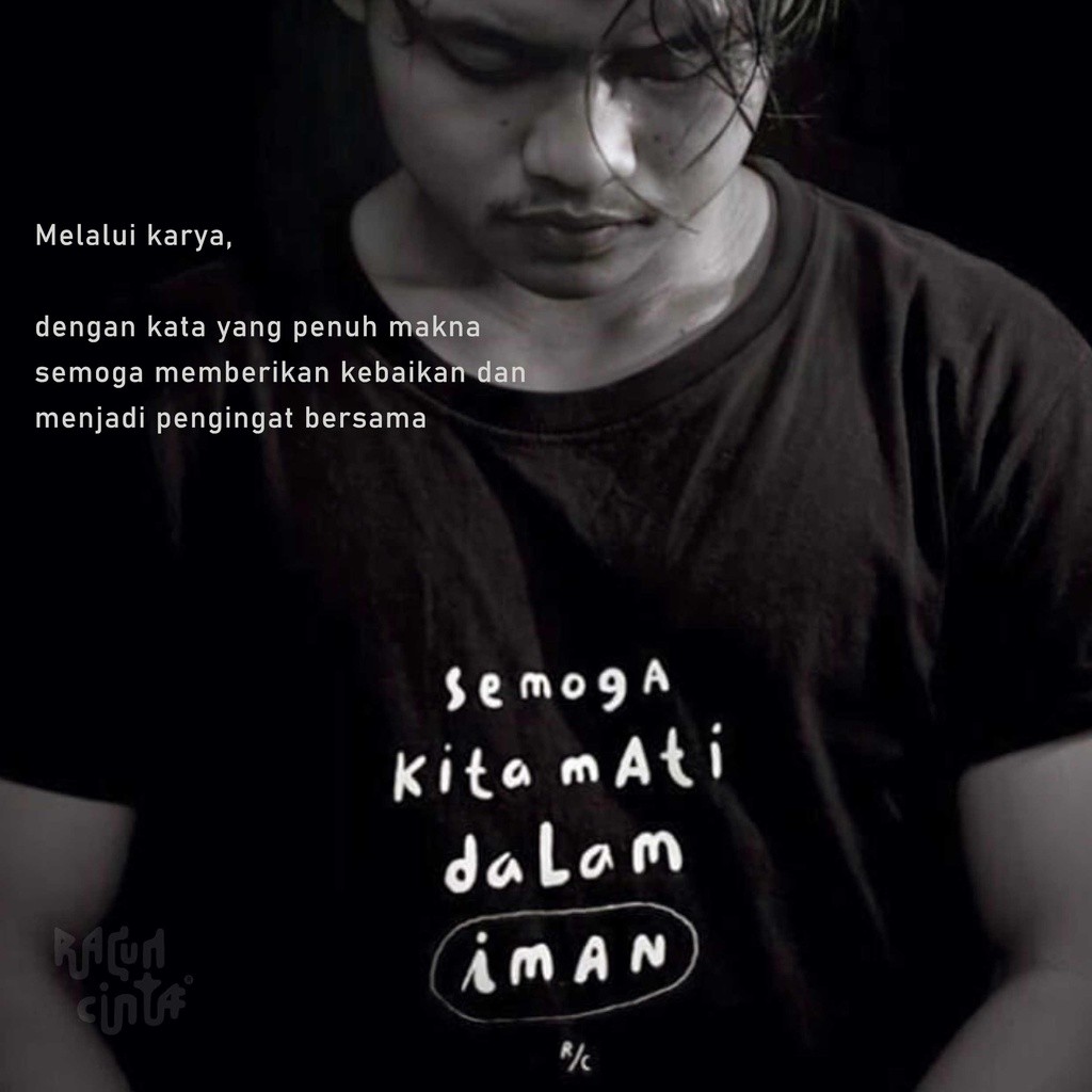 racun cinta - Tshirt Kaos Hitam Cowok / Pria Semoga