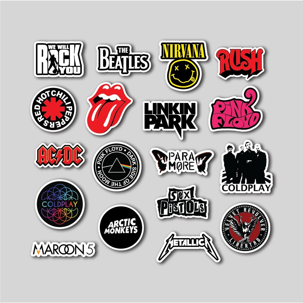 

Sticker Pack Rock Bands | Sticker Tumblr | Stiker Laptop Koper Helm