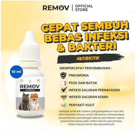 REMOV Obat Antibiotik Kucing & Anjing 10ml