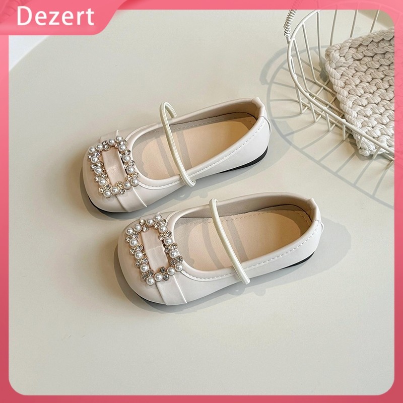 Dezert Sepatu anak perempuan model princess dengan hiasan berlian, sepatu balerina anak musim panas 