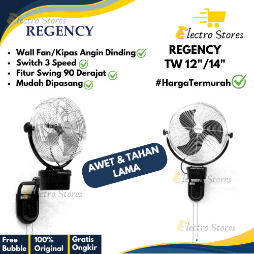 REGENCY Kipas Angin TW 12"/14" Dinding/ Wall Fan Besi TW12"/14" Inchi