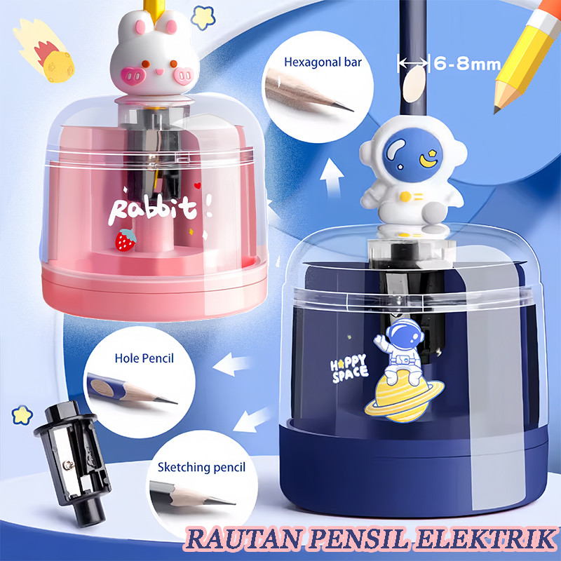 

【KElASATAS】 Rautan Pensil Electric Automatic / Electric Pencil Sharpener Lucu Pink /Rautan Pensil Putar Otomatis / Serutan Pensil Elektrik