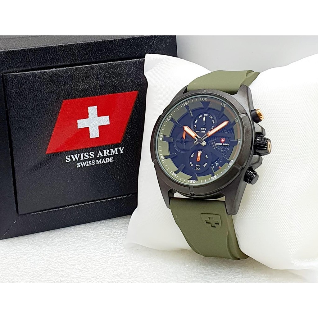 Jam Tangan Pria Swiss Army Tanggal Chrono Aktif Tali Rubber Jam Tangan Pria Swiss Army Chrono Aktif 