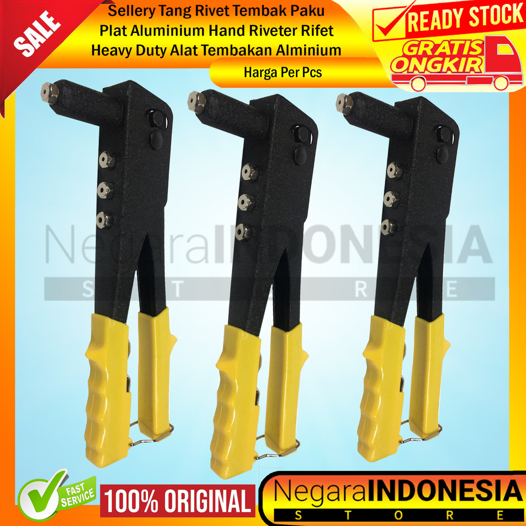 Sellery Tang Rivet Tembak Kusen Heavy Duty Tembakan Riveter Besi Stainless Plastik Paku Rifet Ripet 