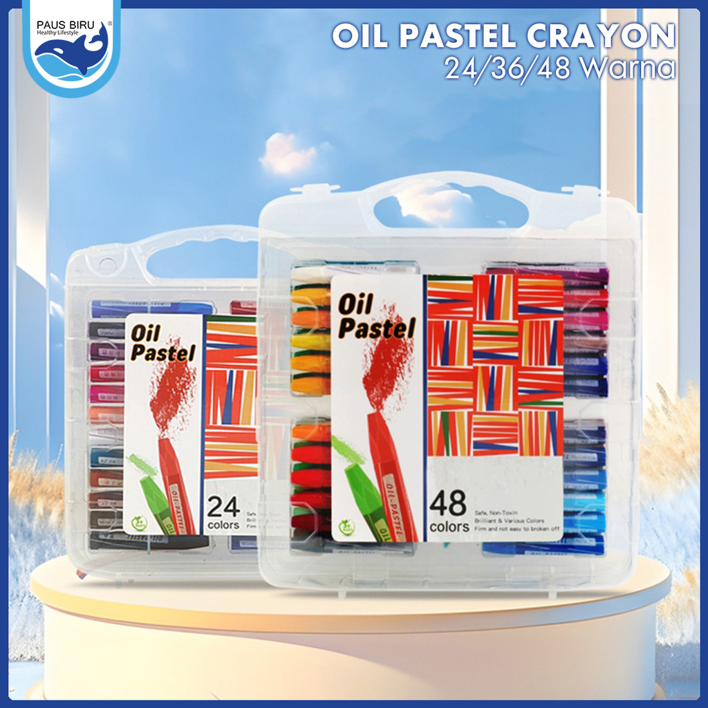 

Paus Biru - Oil Pastel Crayon 24/36/48 Warna Crayon Krayon Minyak MewarnaiSet Aman Tidak Beracun