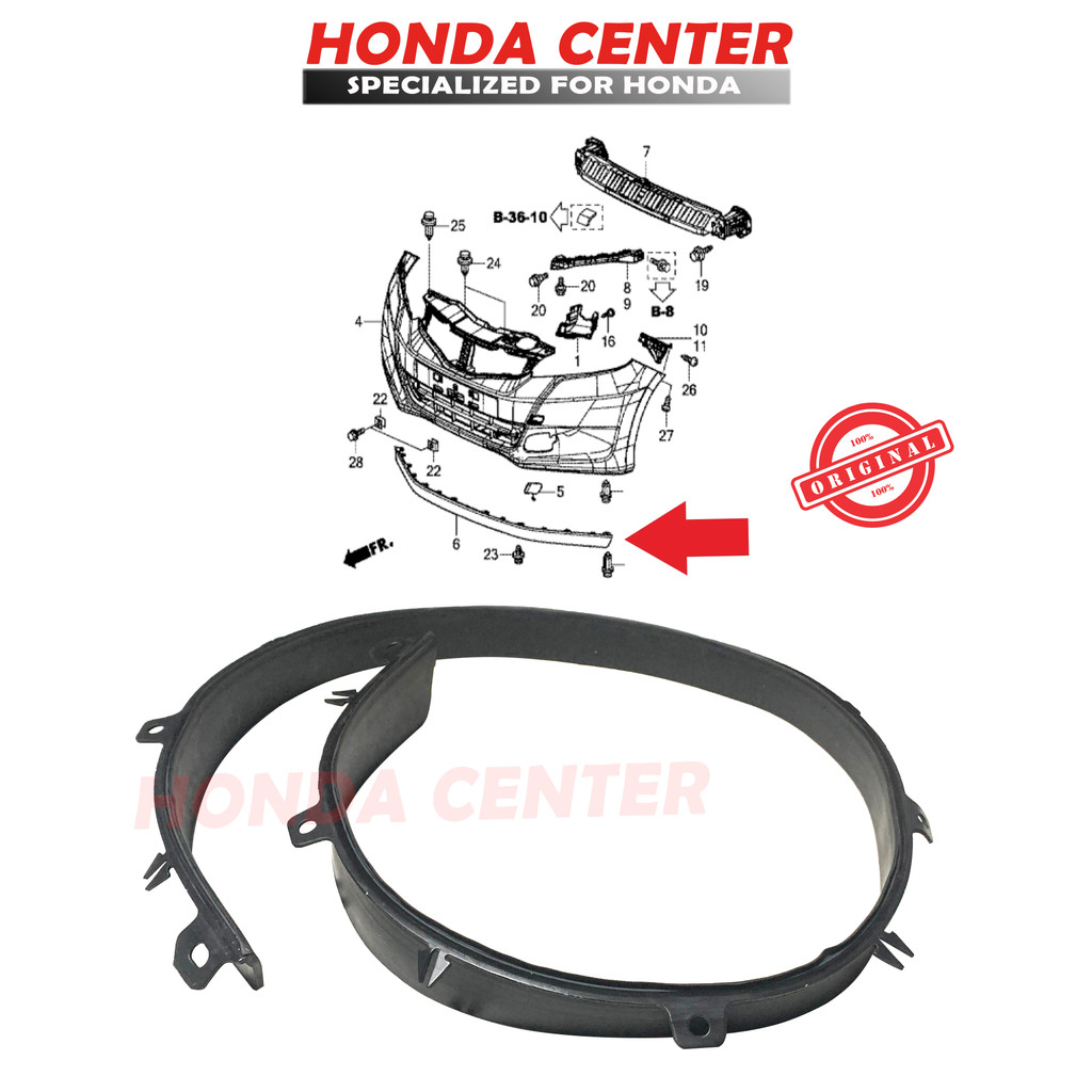 Spoiler Lip Bemper Depan Honda Jazz Ge8 2008 2009 2010 2011 2012 2013 2014 Original