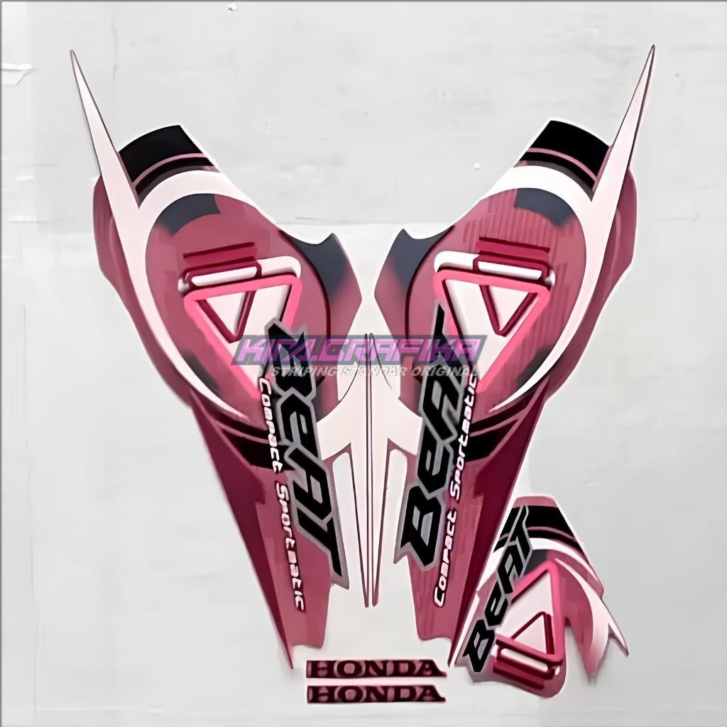 stiker striping honda beat karbu 2009 2010 pink lis body standar berkualitas original