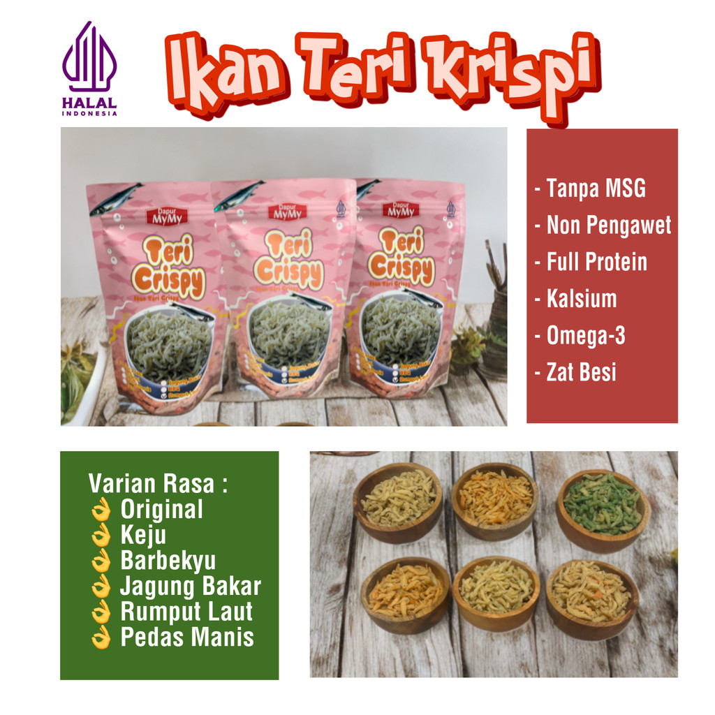 

NF- Teri Krispi Premium Non MSG Snack Berkalsium Tinggi Ikan Teri Crispy Crunchy 80gr