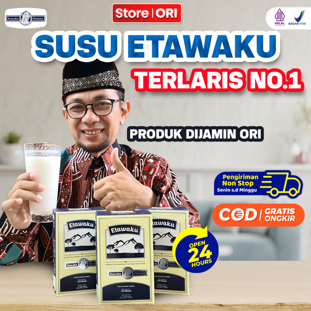 

Etawaku Platinum - Susu Kambing Terbaikk Etawa Untuk Paru - Paru dan Sesak Nafas Official Paket 1 Box
