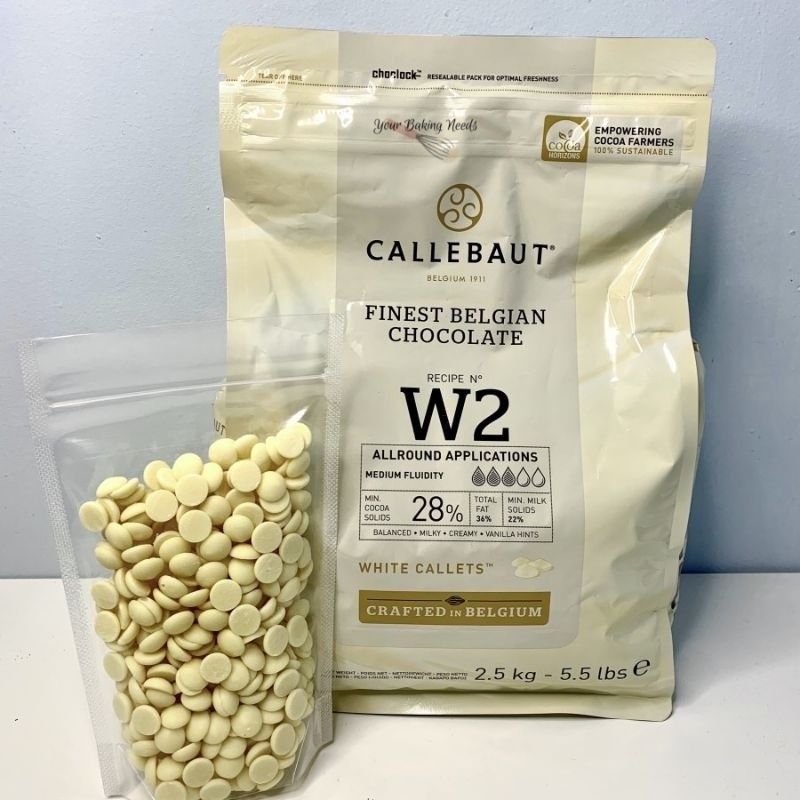 

callebaut white chocolate W2NV couverture cokelat coklat 250 gr TERMURAH