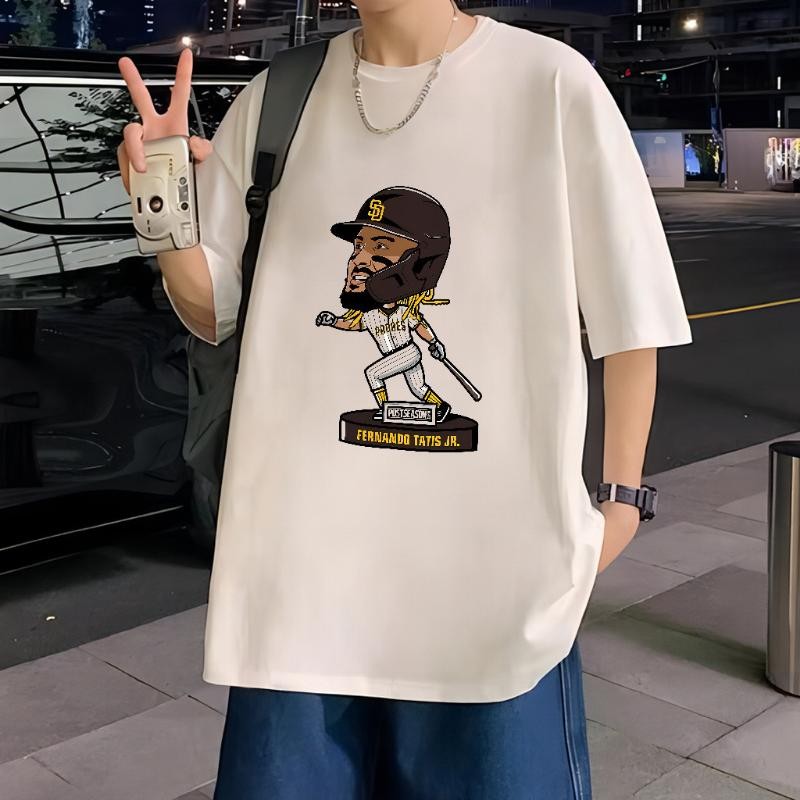 Kaus Bercetak Karakter Kartun Pria dan Wanita T-shirt Kasual Sederhana Longgar dan Nyaman Cetakan Vi