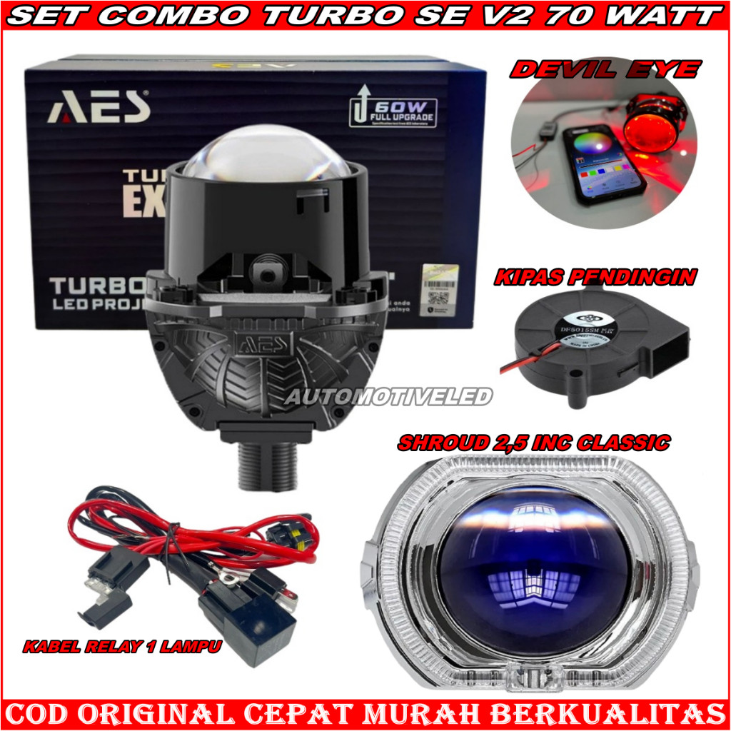Combo Paket Hemat Biled Turbo SE V2 70 Watt Original Biled AES Paketan Set Motor | Biled Projie AES 
