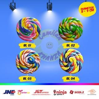 

Permen Lolipop 8-9 Cm MICKEY MOUSE LOVE BULAT Hijau Kuning - BULAT