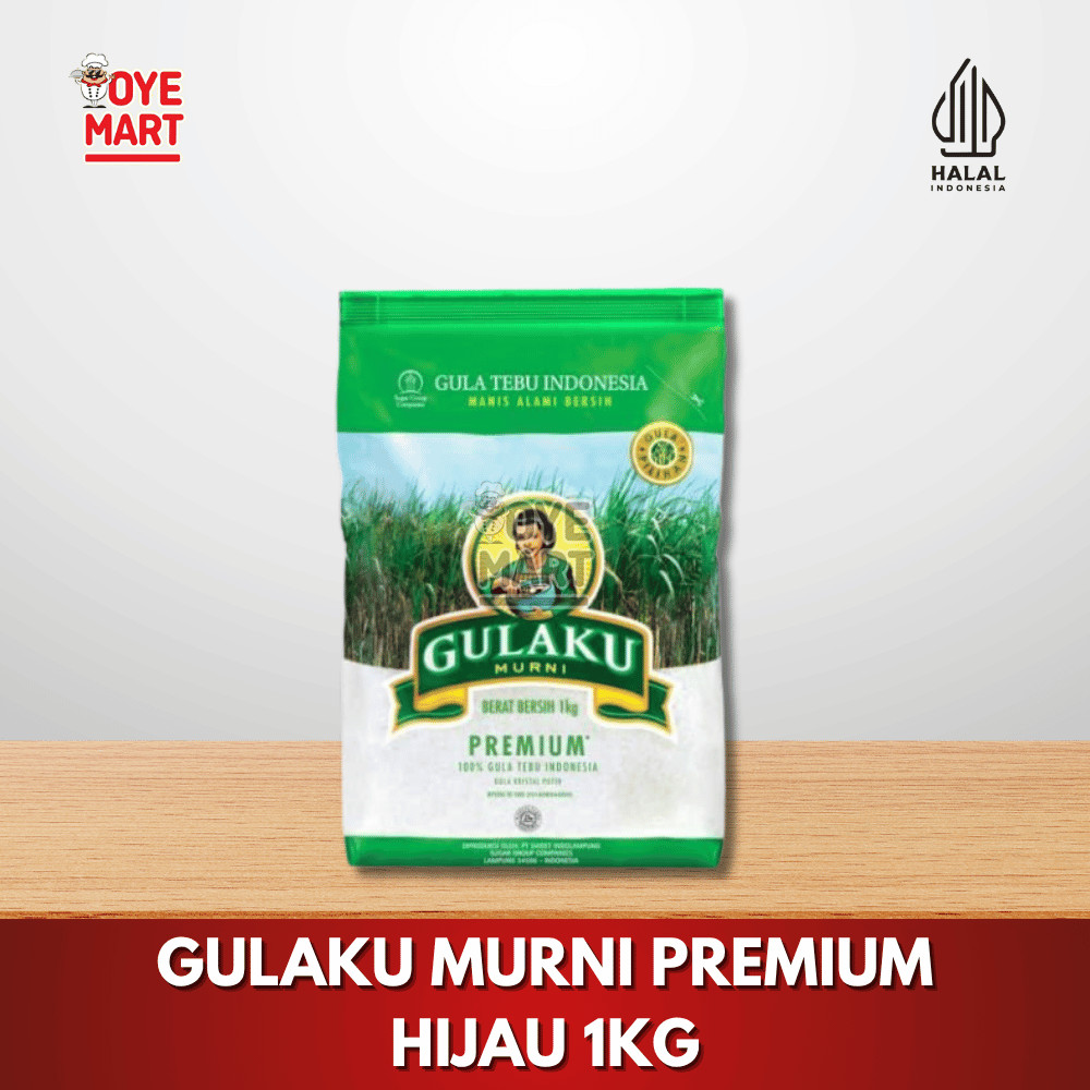 

GULAKU MURNI PREMIUM 1KG / GULA TEBU PREMIUM / KEMASAN HIJAU