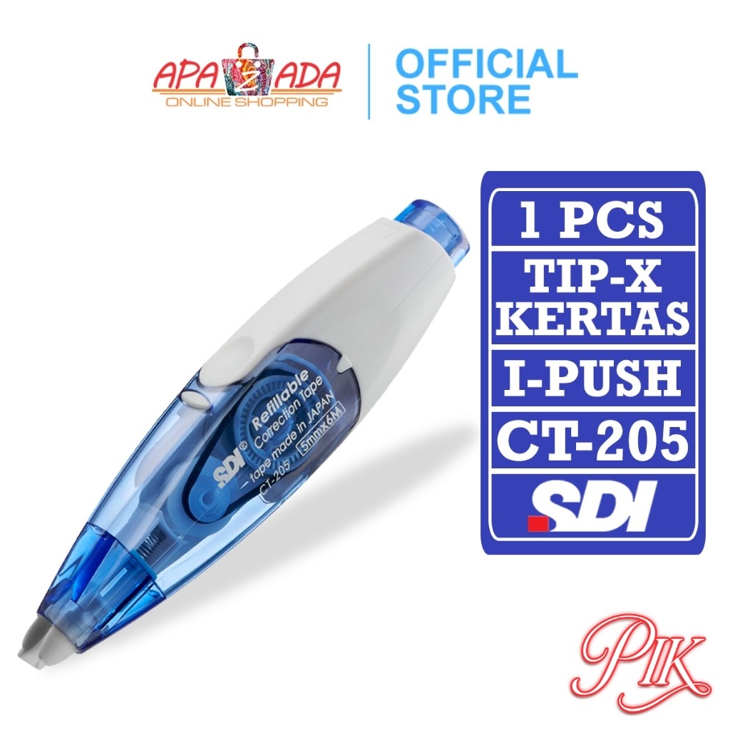 

i-Push Correction Tape 6M / Tip Ex Kertas / Tip X Correction Pen CT-205