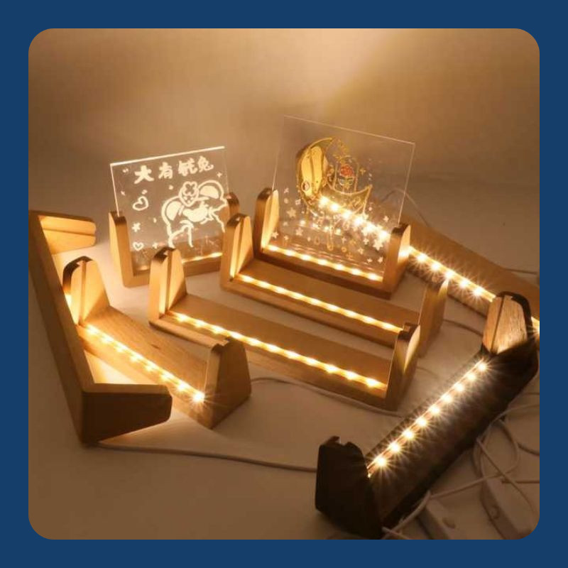 Stand Quarter Led Acrylic / Lampu Hias / Tatakan Led Acrylic