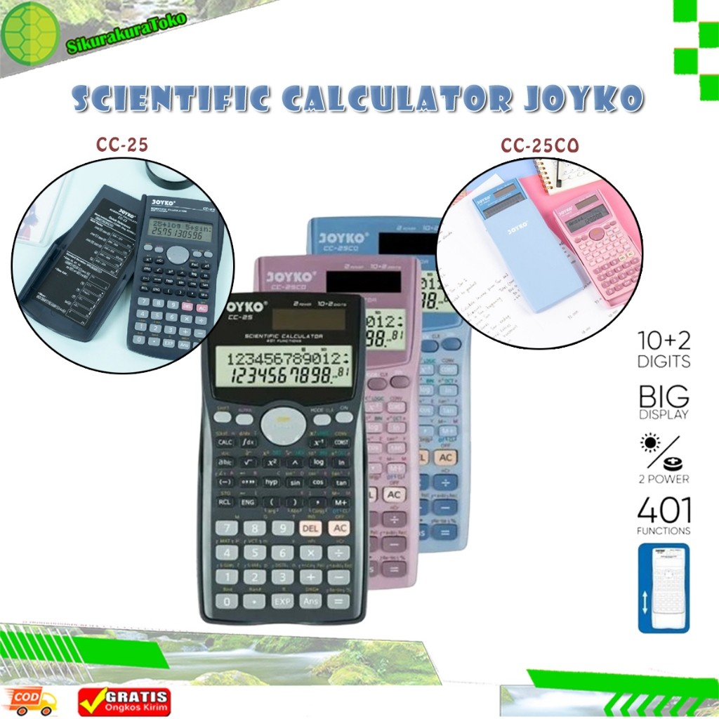 

Kalkulator Joyko Calculator CC-25CO Scientific 401 Functions cc - 25 co