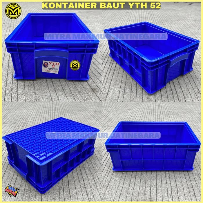 

KONTAINER BOX YTH 52 KERANJANG INDUSTRI BOX BAUT SPARE PART CONTAINER BOX MURAH 41 X 28 X 16 CM - Hitam