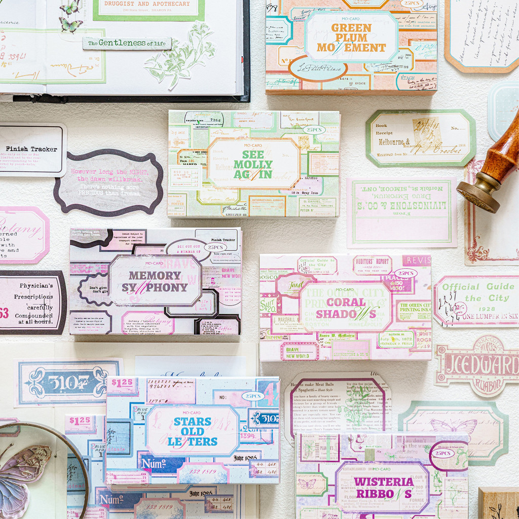 

6 style 25pcs/box Ins creative dopamine color matching memo message post DIY handmade materials scrapbook decoration sticker