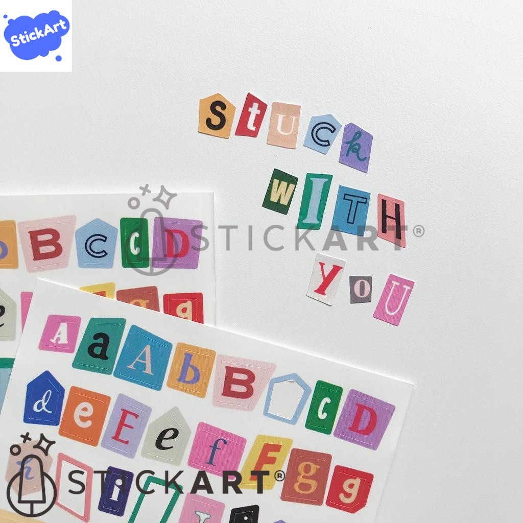 

[STICKART] Ransom Alphabet Sticker/ Stiker Jurnal Aesthetic/ Stiker Huruf Ransom BAHAN DAN KWALITAS PREMIUM