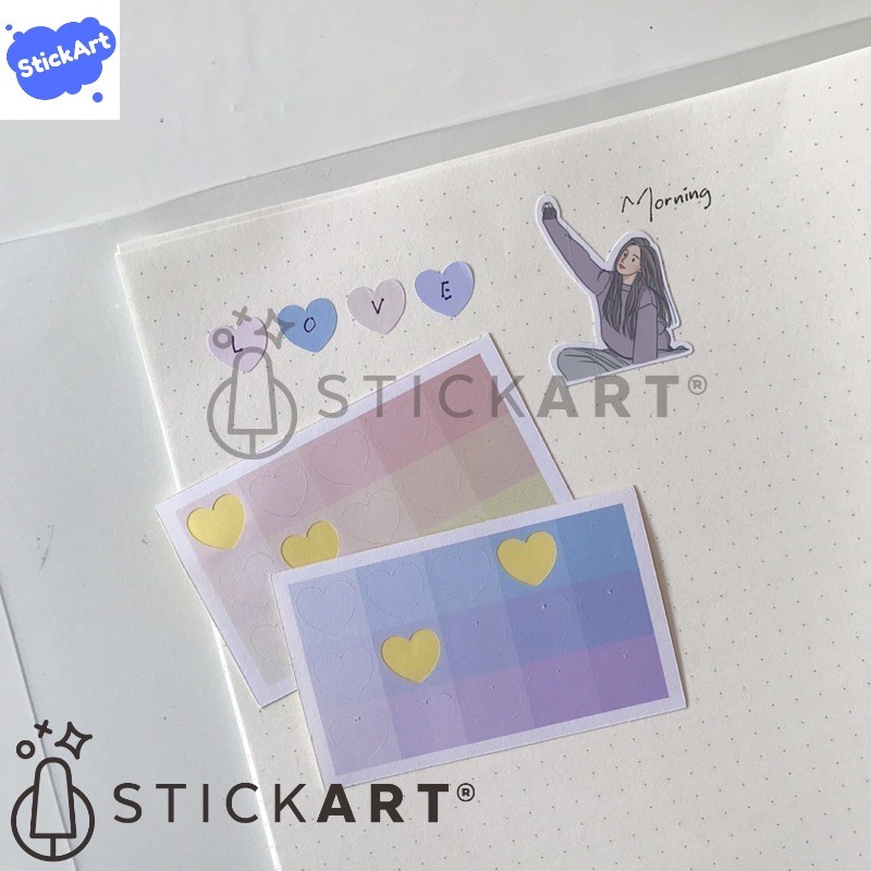 

[STICKART[ stiker set memo bentuk hati/ stiker jurnal/ memopadKP01 BAHAN DAN KWALITAS PREMIUM